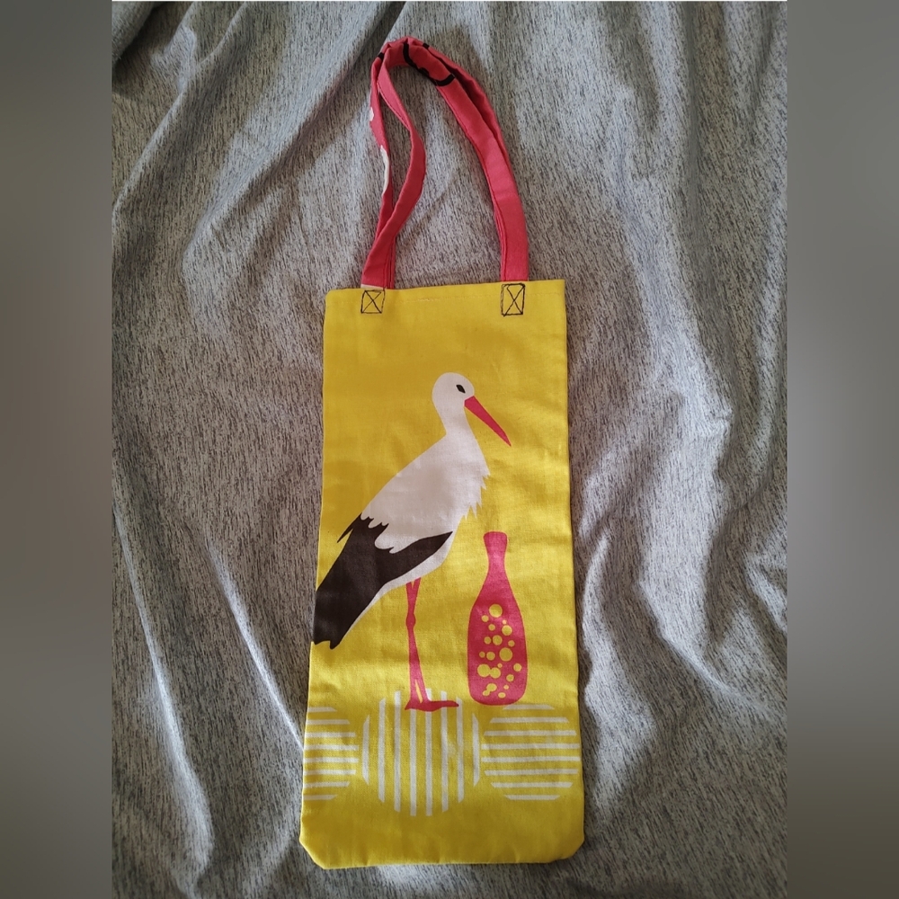Hand Painted Wine Bag